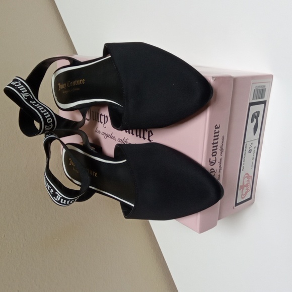 Juicy Couture Catalina Black Pointed Toe Flat Sandal Size 8.5 - Picture 2 of 8